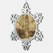 London Tower Bridge Uhrturm Big ben Schneeflocken Zinn-Ornament (Rechts)