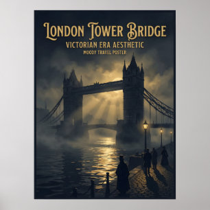 London Tower Bridge viktorianisch-gotische Reise Poster