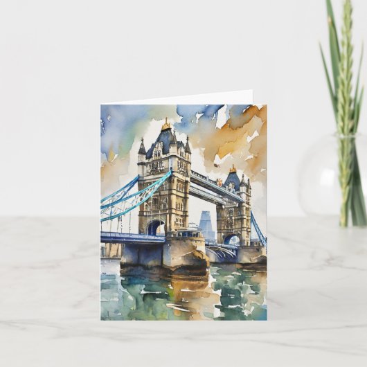 London Tower Bridge Watercolor Stationery Karte (Vorderseite)