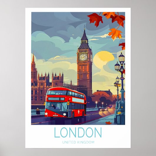London Travel Poster, Großbritannien Travel Wall Poster (Vorne)