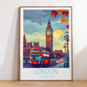 London Travel Poster, Großbritannien Travel Wall Poster