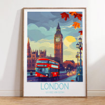London Travel Poster, Großbritannien Travel Wall