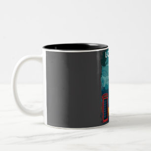 London Travel Poster mit Skyline und mehr Zweifarbige Tasse