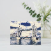 London Travel Vacation Watercolor Art Postkarte (Stehend Vorderseite)