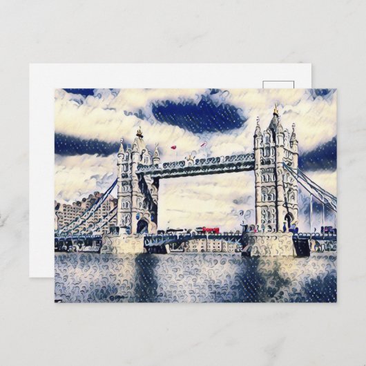 London Travel Vacation Watercolor Art Postkarte (Vorne/Hinten)