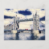 London Travel Vacation Watercolor Art Postkarte (Vorderseite)