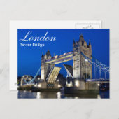 London - Turm-Brücke an der Nachtpostkarte Postkarte (Vorne/Hinten)