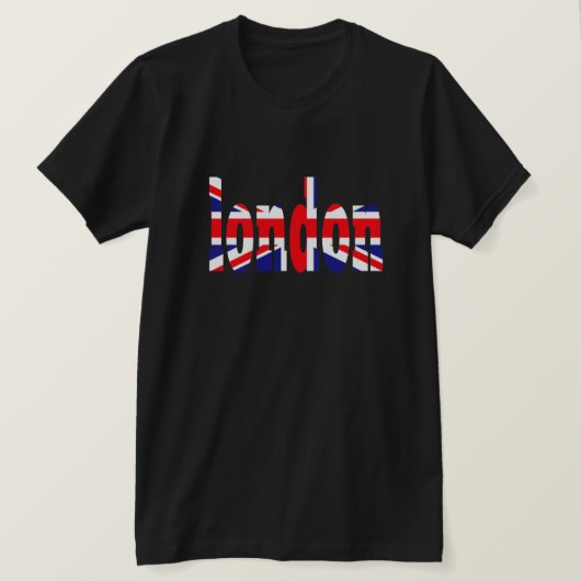 London über einen "Union Jack" T-Shirt (Design vorne)