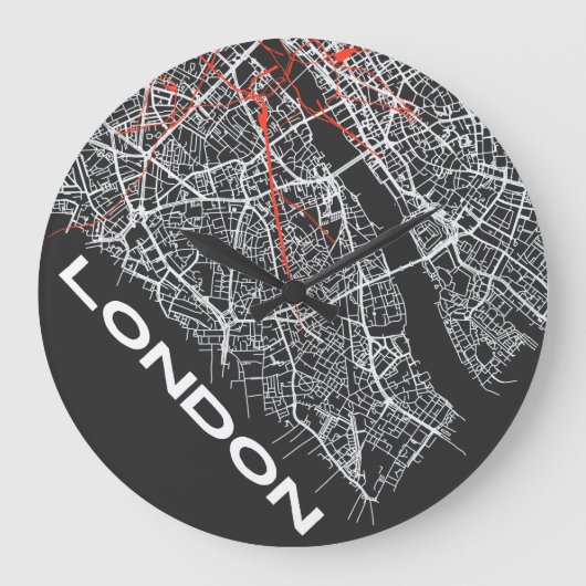London-Uhr-Designs Große Wanduhr (Vorderseite)