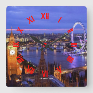 London-Uhr durch highsaltire Quadratische Wanduhr