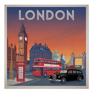 London UK antiquarisch Poster