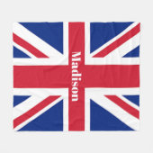 London UK British Flag Individuelle Name Union Jac Fleecedecke (Vorderseite (Horizontal))