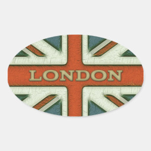 London UK Flagge Ovaler Aufkleber