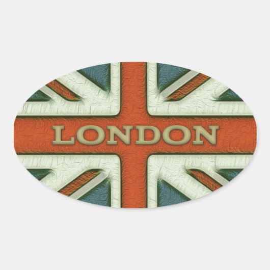 London UK Flagge Ovaler Aufkleber (Vorderseite)