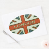 London UK Flagge Ovaler Aufkleber (Umschlag)