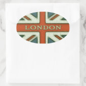 London UK Flagge Ovaler Aufkleber (Tasche)
