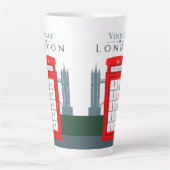London UK Iconic Retro Red Telefone Stand Milchtasse (Vorderseite)