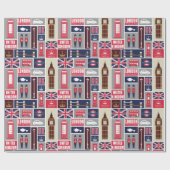London UK Icons Geschenkpapier (Flach)