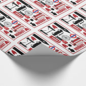 London UK Icons Gift Wrap, Red, Black, Union Jack Geschenkpapier (Ecke)