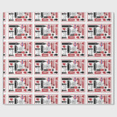 London UK Icons Gift Wrap, Red, Black, Union Jack Geschenkpapier (Flach)