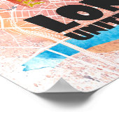 London UK Illustriert Karte mit Sehenswürdigkeiten Poster (Ecke)