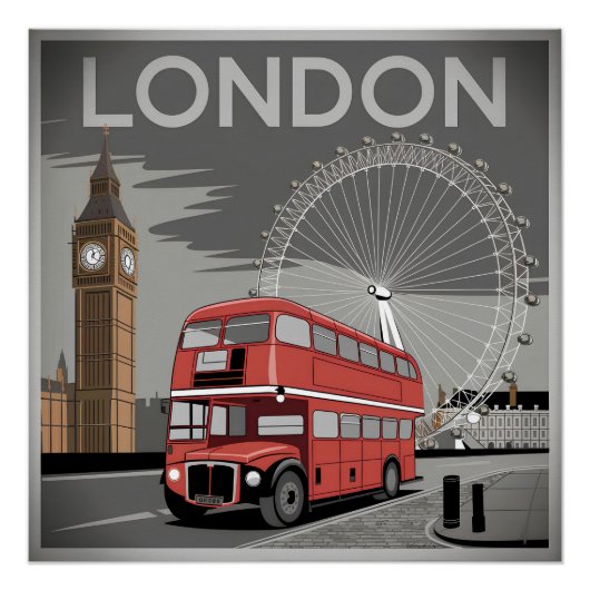 London UK im Vintage-Stil Poster (Vorderseite)