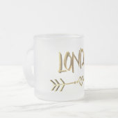 London UK Liebe Gold Typografie Elegante Text Mattglastasse (Vorderseite Links)