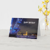 London UK Night Landscape London Eye View Karte (Gelbe Blume)