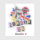 London UK Retrodesign Aufkleber (Blatt)