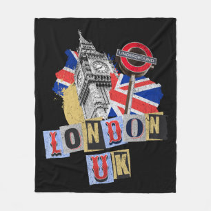 London UK Retrodesign Fleecedecke
