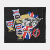 London UK Retrodesign Fleecedecke (Vorderseite (Horizontal))