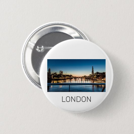 London Uk Skyline Vereinigtes Königreich England S Button (Vorne & Hinten)