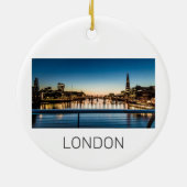 London Uk Skyline Vereinigtes Königreich England S Keramik Ornament (Hinten)