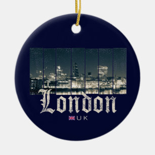 London Uk Skyline Vereinigtes Königreich Vintag En Keramik Ornament