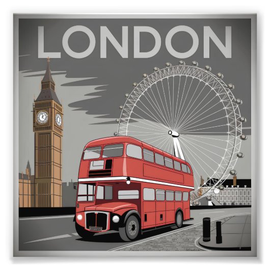 London UK Vintag Fotodruck (Vorne)