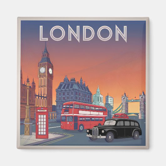 London UK Vintag Magnet (Vorne)