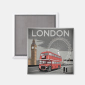 London UK Vintag Magnet (Vorderseite/Rückseite)