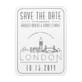 London, UK Wedding Stylized Skyline Save the Date Magnet (Vertikal)