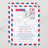 London und Italien Airmail | Hochzeit Einladung (Vorne/Hinten)