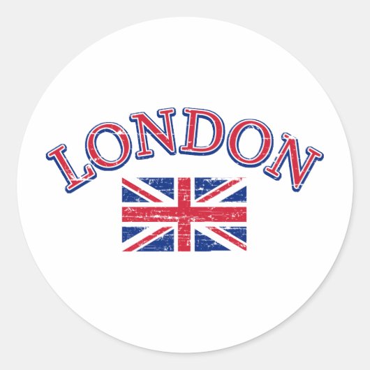 London Union Jack Design Runder Aufkleber (Vorderseite)