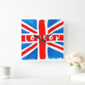London Union Jack Wall Clock Quadratische Wanduhr (Zuhause)