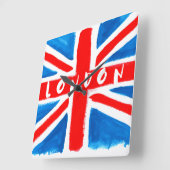 London Union Jack Wall Clock Quadratische Wanduhr (Winkel)