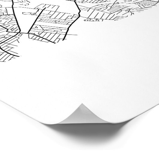 London United Kingdom Black & White City Map Poster (Ecke)