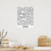 London United Kingdom Black & White City Map Poster (Küche)