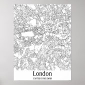 London United Kingdom Black & White City Map Poster (Vorne)