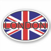 London United Kingdom City Country Code Oval Aufkleber (Vorderseite)