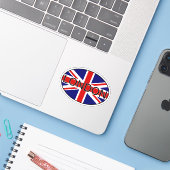 London United Kingdom City Country Code Oval Aufkleber (Laptop mit iPhone)