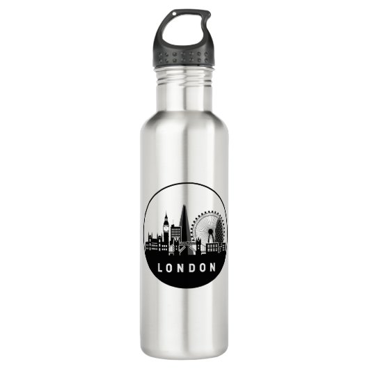 London United Kingdom Skyline Edelstahlflasche (Vorderseite)