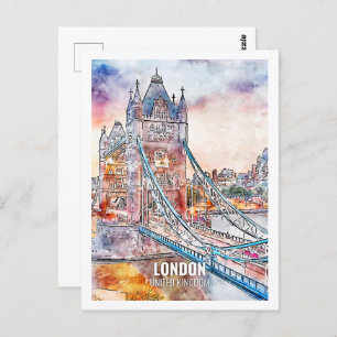 London United Kingdom Travel Place Watercolor Postkarte