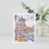 London United Kingdom Travel Place Watercolor Postkarte (Stehend Vorderseite)